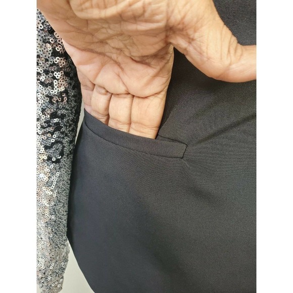 Auxo Collection Women's Black Polyester Blend Long Sleeve Classic Fit Blazer - Picture 4 of 12